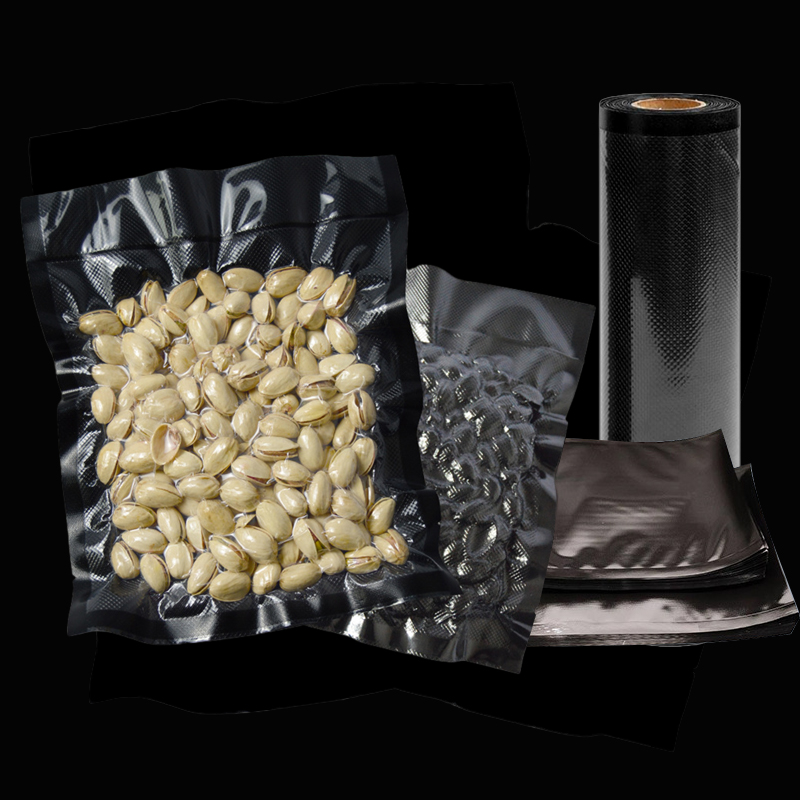 Non-textured Transparent Front  Textured Black Back  Vacuum 3 Sealed Pouches